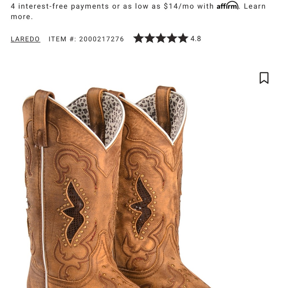 Women’s Laredo Tan Western Boots with Embellished Design